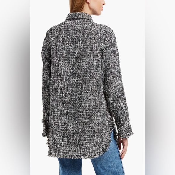 Apparis Misty Tweed shacket Medium black noir shirt jacket eco friendly poly NWT - Picture 5 of 15